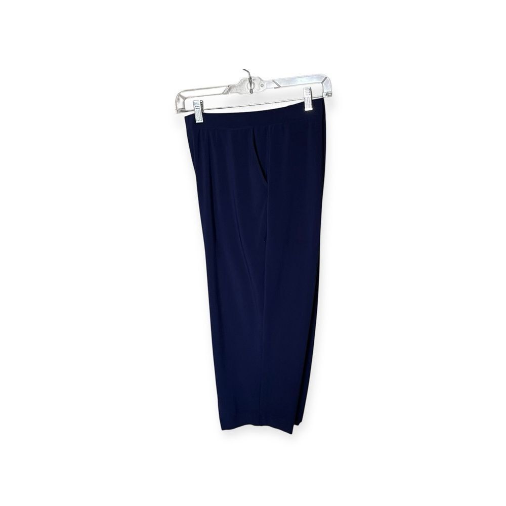 Clara Sun Woo Blue Cropped Pull-On Jersey Pants Gauchos with Pockets Size PXL